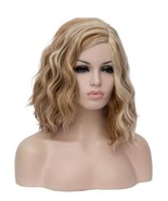 14&quot; Women Girls Short Curly Blonde Brown Wavy Wig Body Wave Halloween Co... - £18.20 GBP