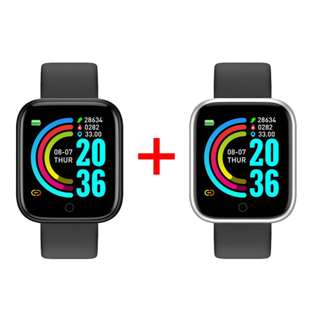 2 Pcs D20 Smart Watch Men 1.3 Inch Y68 Smartwatch 2021 Health Monitor  Fitness H - £146.02 GBP