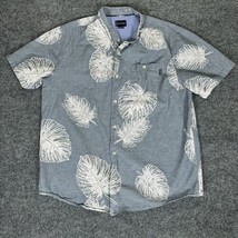 Jack O&#39;Neill Shirt Mens 2XL Blue Floral Button Up Short Sleeve Hawaiian ... - £10.25 GBP