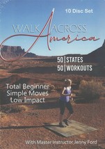 Walk Across America Program 50 Workouts / 50 States with Jenny Ford - 10 DVD Set - £52.89 GBP
