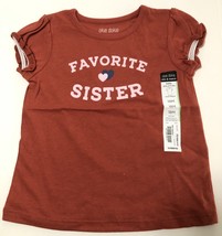 Okie Dokie Girls Red Favorite Sister Short Sleeve T-Shirt NWT Size: 18 Months - £9.59 GBP