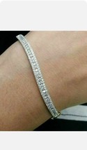 6Ct Rund Künstlicher Diamant Armreif Armband 14K Weiß Vergoldet - £161.85 GBP