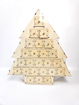 13 Inch Tall Christmas Tree Shaped Advent Calendar, 24 Drawers, Unfinish... - $19.79