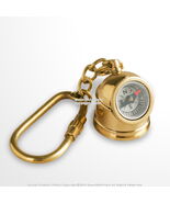 Handmade Brass Miniature Marine Helmet Compass Keychain Keychain Nautica... - $9.88