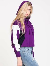 ADIDAS EC2173 Cropped Sporty HOODIE Sweatshirt Tribe Purple ( L ) Free S... - £63.36 GBP