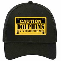 Caution Dolphins Novelty Black Mesh License Plate Hat - £22.83 GBP