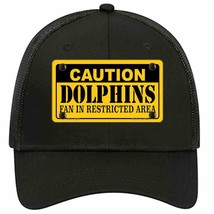 Caution Dolphins Novelty Black Mesh License Plate Hat - £23.31 GBP