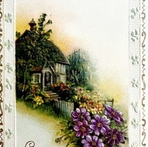 Happy Birthday Loving Greeting Postcard 1910s Purple Flowers Embossed PC... - $14.99