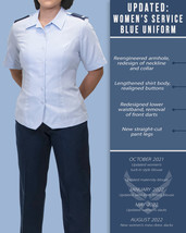 WOMENS REGULATION AIR FORCE USAF SHIRT SHORT SLEEVE UNIFORM DRESS BLUE A... - £24.39 GBP
