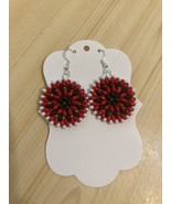 Hand Threaded, Georgia College Team Round Dangle Earrings - Free Shipping - New - $22.80
