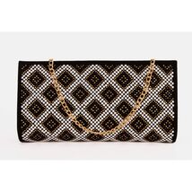 The Nampula Black Glitter Suede Leather Small Clutch image 2