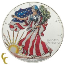 1999 Painted Walking Liberty 1 oz Silver American Eagle w/ Box - £47.30 GBP