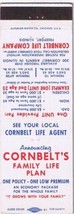 Matchbook Cover Cornbelt Life Insurance Company Freeport Illinois - $0.98