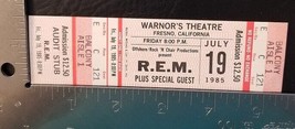 Rem R.E.M. - Vintage July 19, 1985 Fresno, Ca. Unused Whole Concert Ticket LAST1 - $45.00