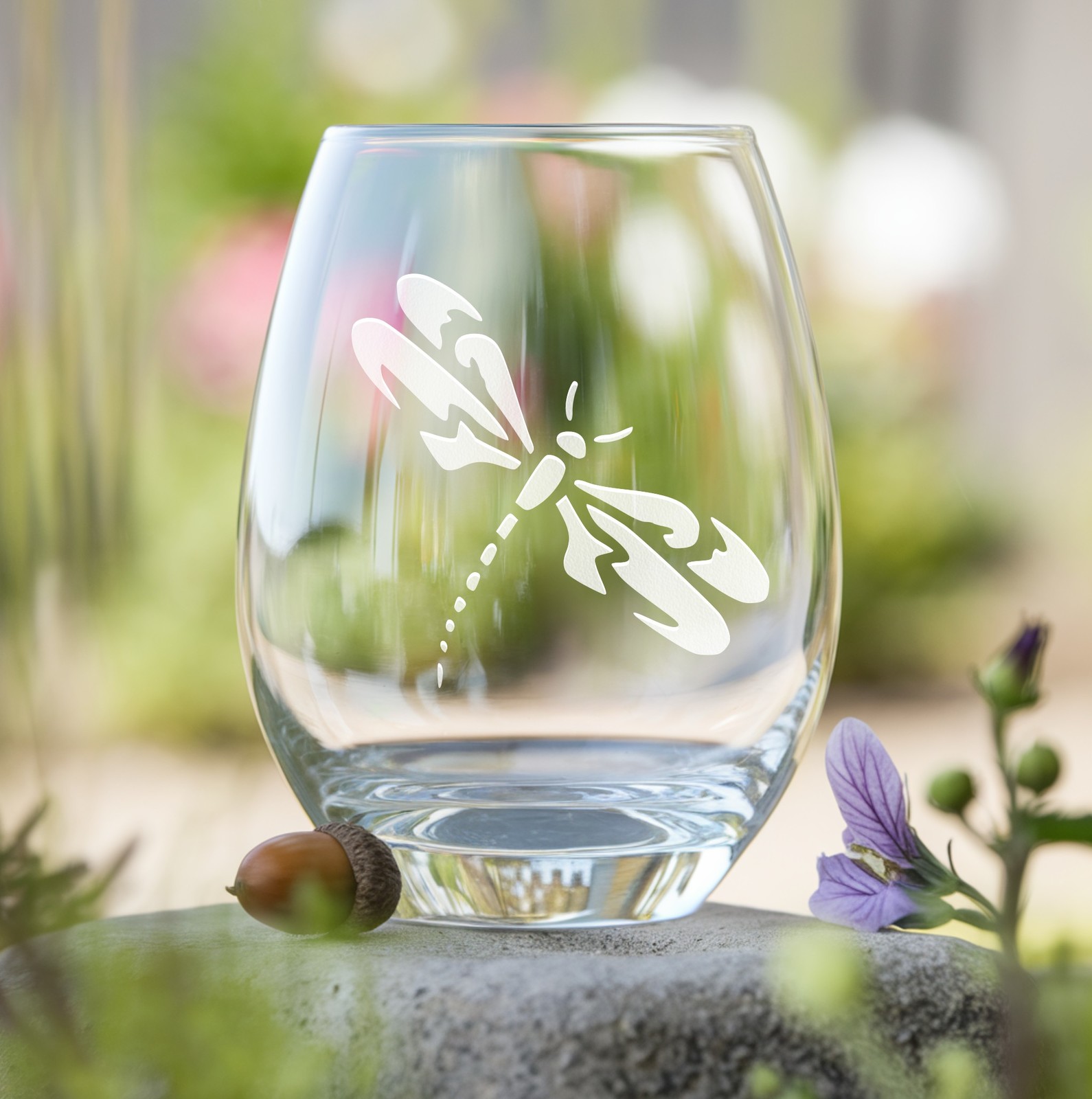 Flying Dragonfly Etched Glasses - Wine, Champagne, Pint Glasses, Shot Glass - $24.99+