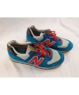 New Balance US574BP Aqua Blue &amp; Salmon w/ red laces HTF Size 10 - $39.59