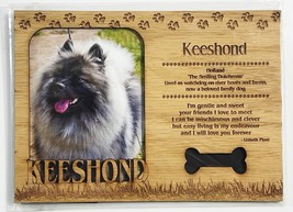 KEESHOND Dog Profile Laser Engraved Wood Picture Frame Magnet - $9.90