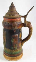 Vintage DBGM Original King 7-7/8&quot; Lidded Beer Stein Mug Germany - £15.81 GBP