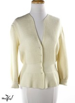 Vintage Cross Over Front Ivory Sweater - Nipped in Waist, Hong Kong - L-... - £22.12 GBP