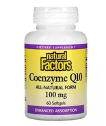 (2) Natural Factors Coenzyme Q10 All Natural Form 100mg 60 softgels CoQ1... - $18.99