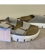 Papillio Birkenstock SIZE LADIES 9 Arizona Suede Platform Taupe Narrow C... - £69.08 GBP