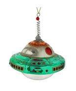 FLYING SAUCER GLASS ORNAMENT 4.5&quot; UFO Retro Sci Fi Spaceship Christmas Tree - €21,67 EUR