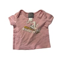 Milwaukee Brewers Baby Pink &quot;My First Tee&quot; Baseball Top - $267.66 MXN