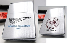 F-14A Tomcat Fighter Squadron One Wolfpack Engraved Zippo Oil Lighter 20... - £118.92 GBP