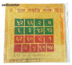 Sukh Smridhi Samiridhi Yantra Yantram Colored Chakra Hindu Pooja Energized - £6.02 GBP
