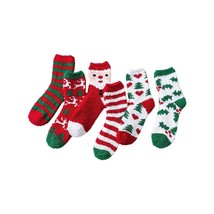 Christmas Fuzzy Socks Women Cozy Warm Socks Cute Funny Soft Fluffy Slipper Socks - £23.97 GBP