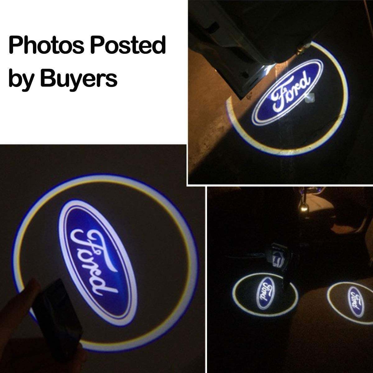 4x Ford Logo Wireless Car Door Welcome Laser Projector Shadow LED Light Emblem