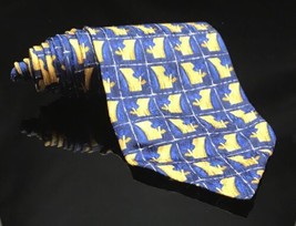 MURANO Italia Black &amp; Blue Gold 100% Silk Necktie 4” Width 58” Length - £11.22 GBP