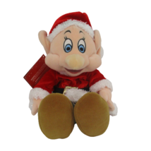 12&quot; DOPEY PLUSH Disney Store Santa Helpers  Holiday Christmas Snow White Dwarfs - £10.80 GBP