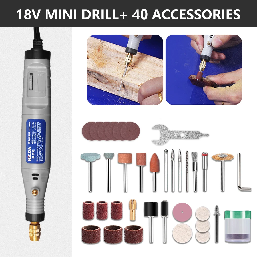 HILDA 18V Engraving Pen Mini Drill Rotary tool With Grinding Accessories... - $580.42
