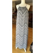 SOHO Apparel LTD Emma &amp; Michele Sleeveless Maxi Dress Sz 12 Black Gray B... - $22.77