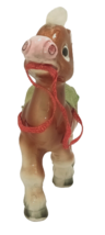 Vintage Ceramic 4-1/2&quot; Horse Figurine Statue Made in Japan w/Mane &amp; Tail Hair - £9.77 GBP