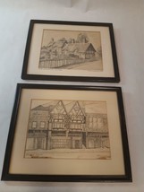 Vintage Framed Prints England Stratford on Avon Set of 2 Shakespere Quainnoy&#39;s - £62.17 GBP