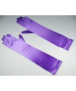 Bridal Prom Costume Adult Satin Gloves Purple Solid Elbow Length - $11.64