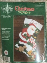 Bucilla Christmas Friends 15&quot; Felt Stocking Kit #32967 Santa Frosty Animals - £22.47 GBP