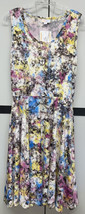 NWT 2.0 LuLaRoe M White Blue Yellow Black Pink Galaxy Nikki Sleeveless Dress - £37.97 GBP