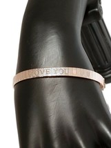 I Love You Bracelet  Engraved Stamped Rose Gold tone 8&quot; valentine&#39;s gift woman - £3.65 GBP