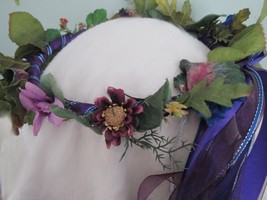 Head Wreath -Ever Yours Forest /Faux Leaves Flowers Berries / New / Rena... - £41.56 GBP