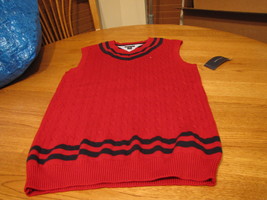 Boys XL 20 youth red NEW Tommy Hilfiger sweater vest pull over V neck sleeveless - $20.58