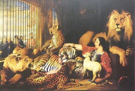 Isaac Van Amburgh with his animals - Sir Edwin Lanseer - (2) Framed Picture 16&quot;  - £40.76 GBP