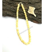 Natural Honey Calcite 8x8 mm Beads Stretch Necklace Adjustable AN-19 - £8.74 GBP