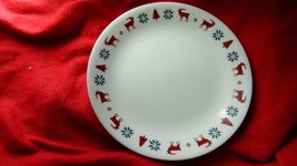 CORELLE HOLIDAY PATTERN LUNCH PLATES 8.5 INCH X 6 BRAND NEW FREE USA SHI... - £41.89 GBP