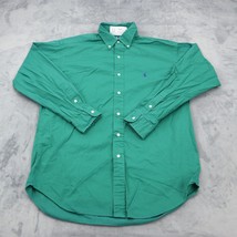 Ralph Lauren Shirt Mens M Green Plain Button Down Long Sleeve Collared Top - £20.49 GBP