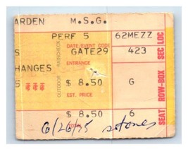 Rolling Stones Ticket Stub June 26 1975 New York City Madison Square Garden - £47.36 GBP