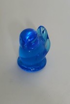 Leo Ward Blue Bird of Happiness Art Glass Vintage 1994 Signed 2 Inches High - £11.12 GBP