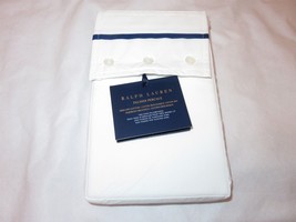 Ralph Lauren Palmer Percale Organic King Pillowcases $140 Harbor Blue 464TC - £46.62 GBP